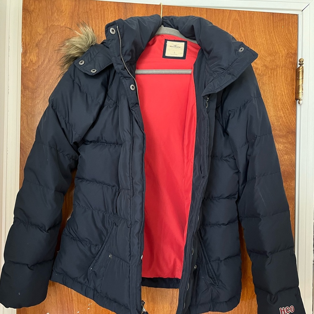 Y2K Large Hollister Winter Coat with Detachable Hood
